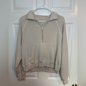 Offline by aerie Beige Quarter-Zip Pullover size Large